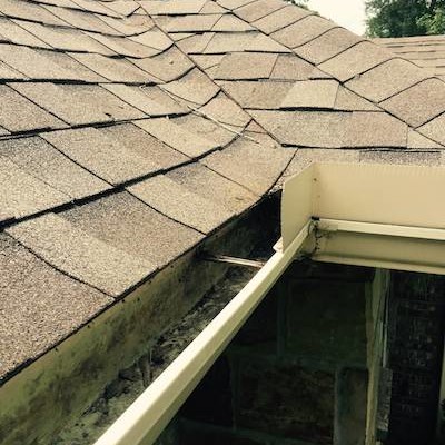 The same gutter after TruShine removed leaves and debris
