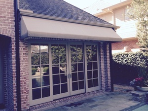A professionally cleaned awning in Houston