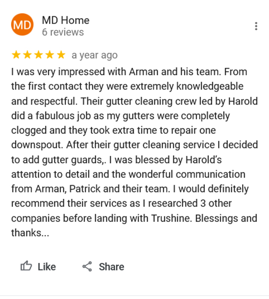 TruShine Houston window cleaning customer review screenshot 30