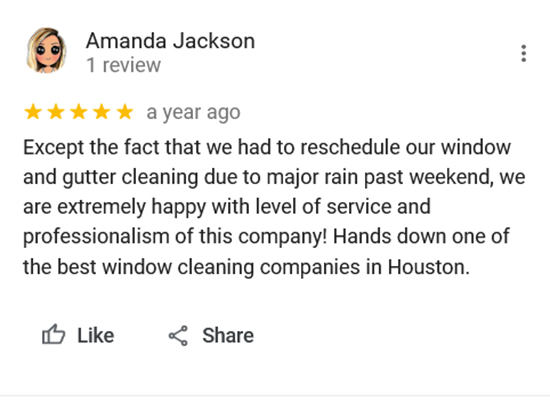 TruShine Houston window cleaning customer review screenshot 36